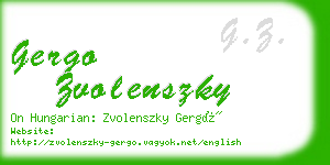 gergo zvolenszky business card